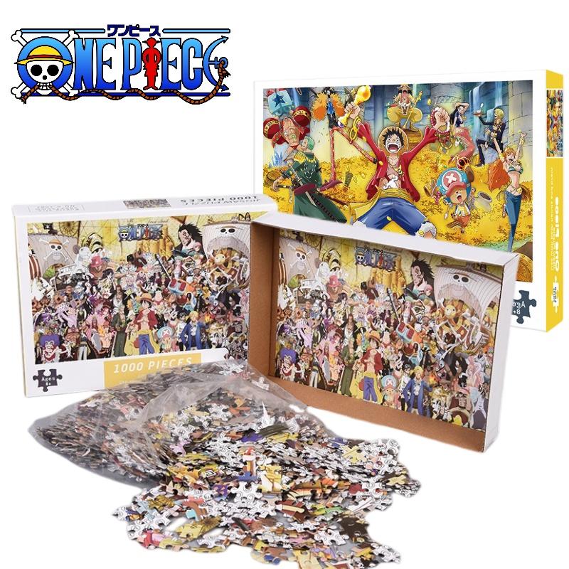 1000 Piece Paper Puzzle Sea Pirate King Collection, Miniature Cartoon Flat Puzzle