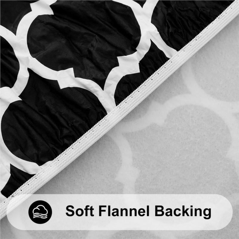 Homaxy New Round Tablecloth 1 PCS PEVA Material Wipeable Flannel Backed Vinyl Tablecloths Waterproof Elastic Fitted Table Covers