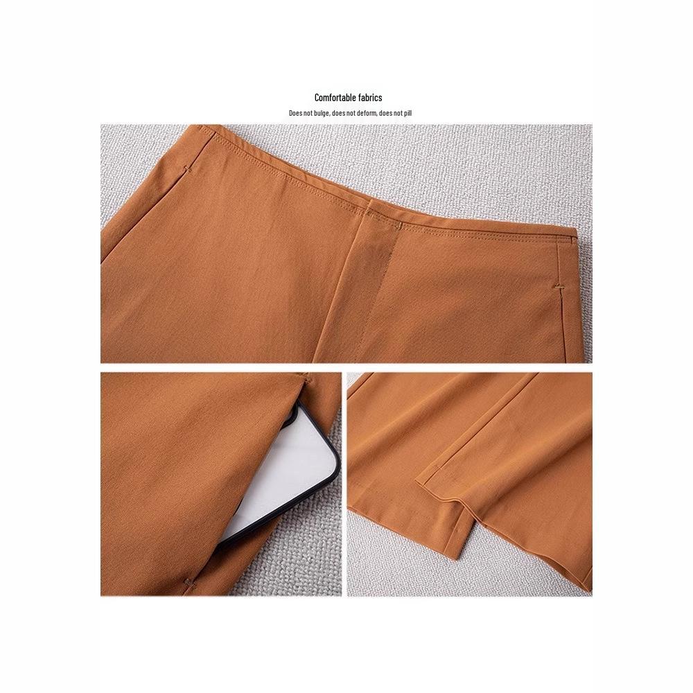 Women's High-Waist Slimming Orange Flared Pants - Spring 2025 Collection