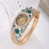 Quartz Movement Rhinestone Dress Watch Round Dial Quartz Bracelet Wristwatch  Daily Use