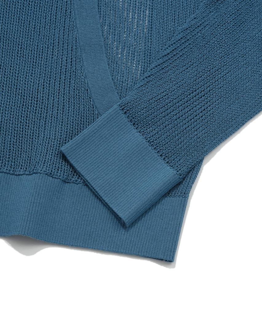 COVERNAT Authentic Mesh Knit Hoodie Ash Blue