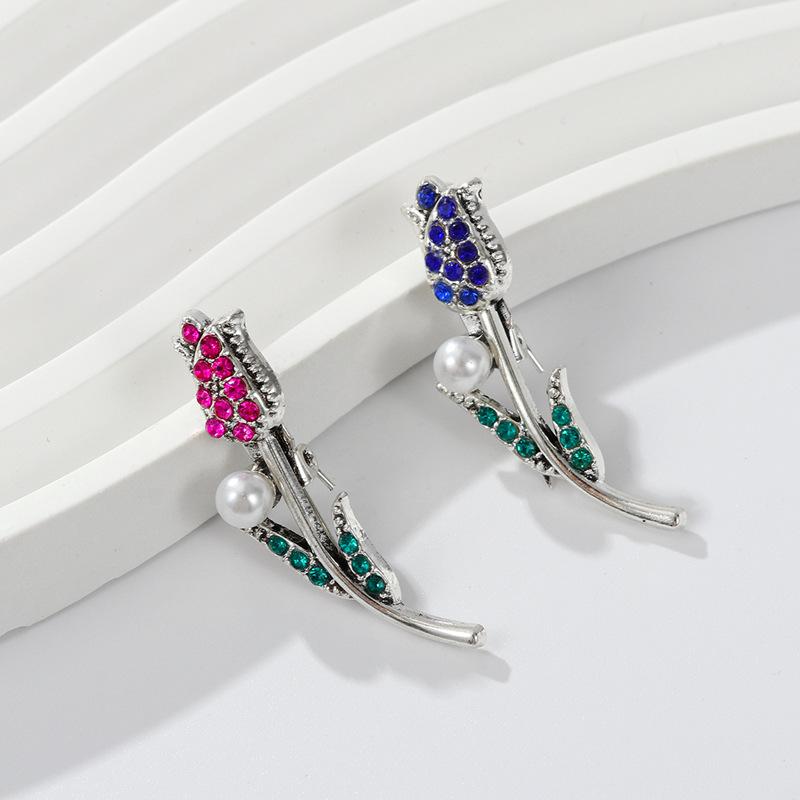 Rose Brooch Simple Jewelry Accessories Diamond Small Flower Pin Brooch Clothes Accessories