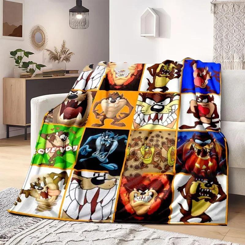 Cartoon Tasmanischer Teufel Decke Leichte Warme Überwurfdecke Weiche Niedliche Großmaul Decken Für Wohnzimmer Schlafzimmer Kinderzimmer