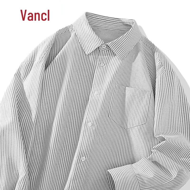 Мужская полосатая оксфордская рубашка с длинным рукавом VANCL 3XL