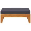 Modular Footstool with Dark Gray Cushion Solid Acacia Wood