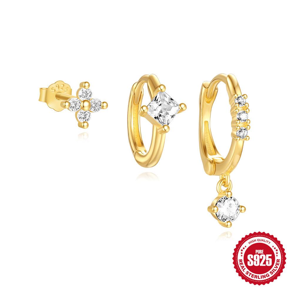 

Серьги-подвески с геометрическим узором и классическими отверстиями из стерлингового серебра 925 пробы с микрозакрепкой и бриллиантами 925 Silver