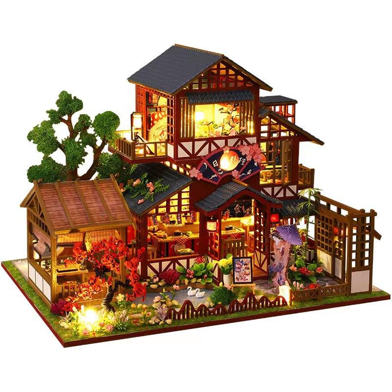 Diy Cottage And Xiju Wooden Hand-Assembled Japanese Garden Architecture Model Villa Double-Layer Gift Female