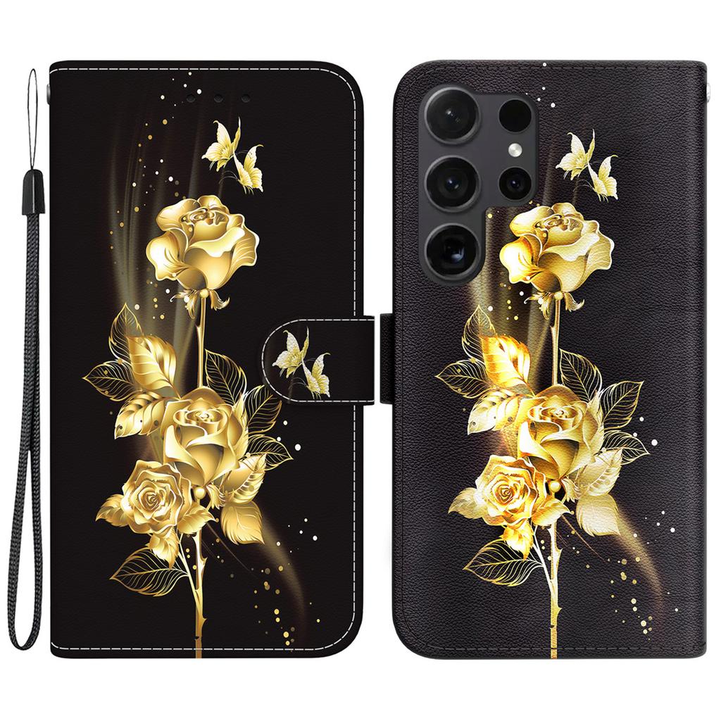 Für Samsung Galaxy S25 Ultra Brieftasche Handyhülle Sturzsichere Leder Klapphülle Musterdruck