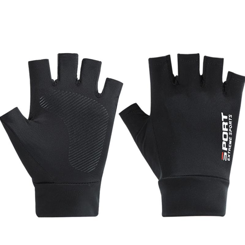

Перчатки с полупальцами, дышащие, нескользящие перчатки Ice Silk для сенсорных экранов велосипеда чёрный