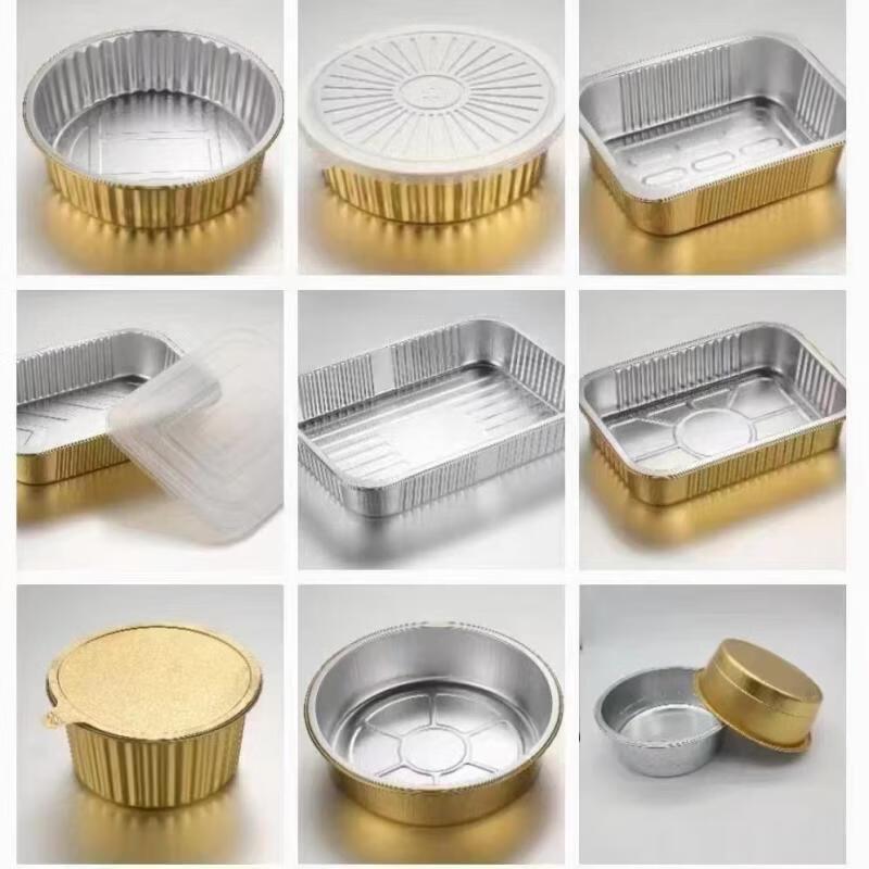 Gold Aluminum Foil Food Containers with Lids