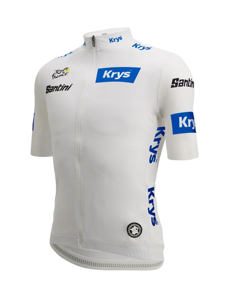Santini Tour DE France-White Funline Cycling Jersey, Men's White Jersey, Size 3XL
