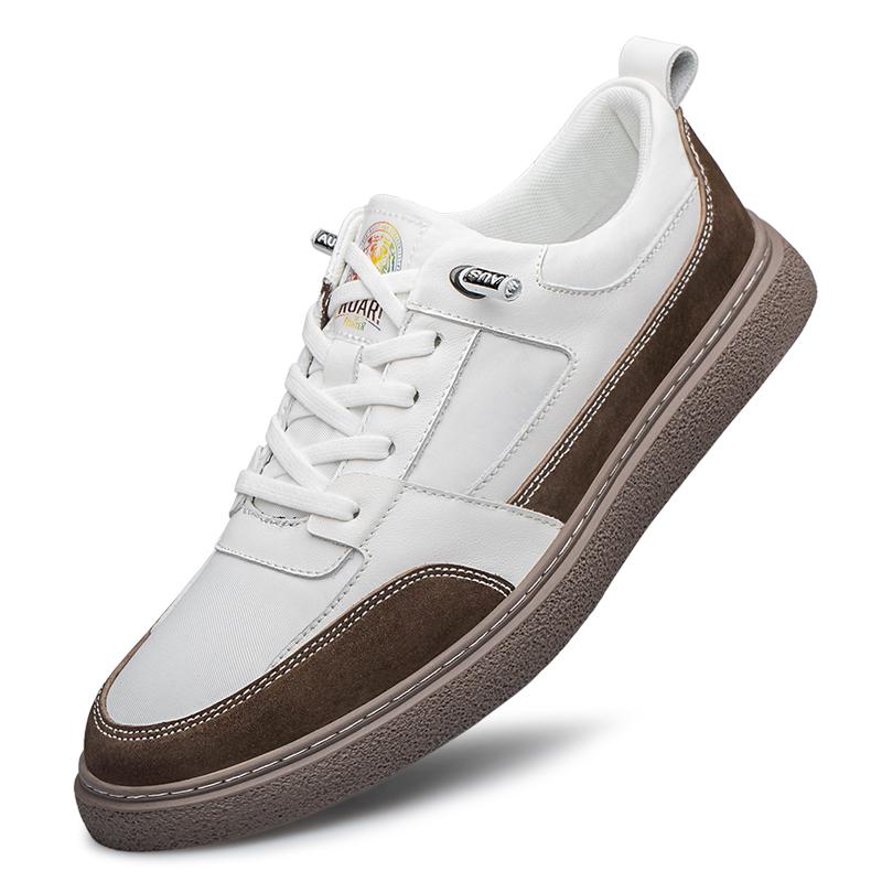 

Модная люксовая брендовая мужская повседневная прогулочная спортивная обувь, легкая брендовая обувь из натуральной кожи, мужская плоская теннисная обувь из вулканизированной кожи 2024 44 коричневый