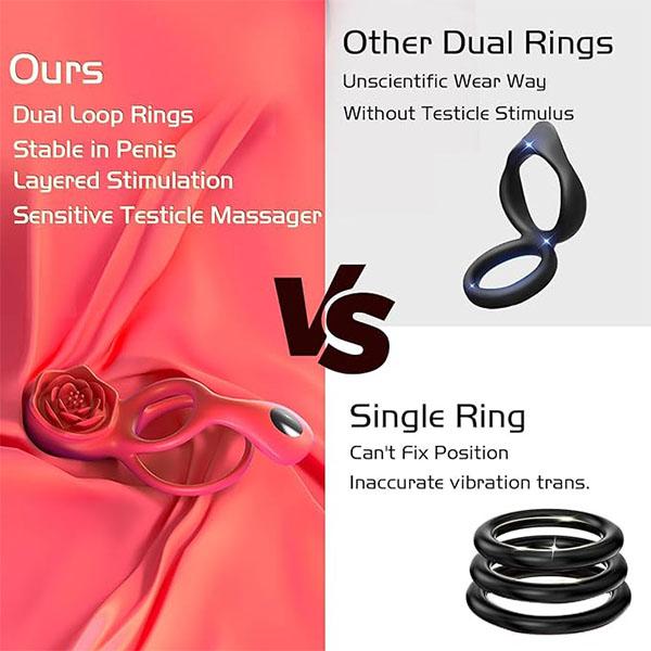 9 Vibrations Male Couple Sex Toy Vibrating Cock Ring Clitoral Stimulator Testicle Massager Penis Ring Vibrator Couples Sex Toys for Men Women