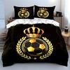 Golden crown, soccer ball. Bedding sets Duvet cover sets Duvet covers Pillowcases(1*Duvet Cover 2*Pillowcases without duvet insert)
