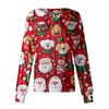 Women's Christmas-printed Casual Long-sleeved Single-breasted Work Uniform Cardigan