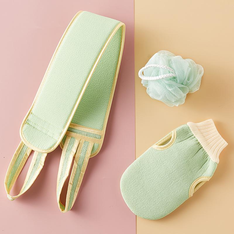 Exfoliating Bath Set: Double-Sided Loofah, Back Scrubber, and Mitt Loofah Only