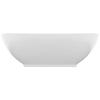VidaXL Lavabo Ovale de Luxe Vasque à Poser de Toilette Lave-mains de Salle de Bain Salle Cosmétique Maison Intérieur Blanc 146921