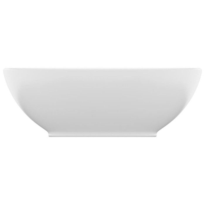 VidaXL Lavabo Ovale de Luxe Vasque à Poser de Toilette Lave-mains de Salle de Bain Salle Cosmétique Maison Intérieur Blanc 146921