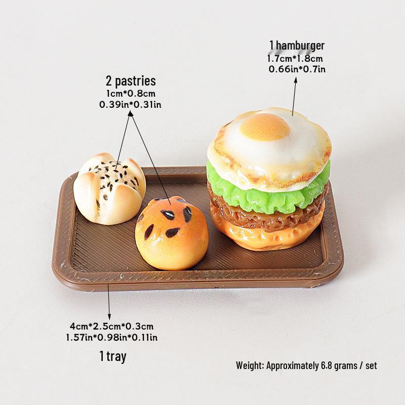 Dollhouse DIY Hamburger & Pastry Miniature Decoration Set