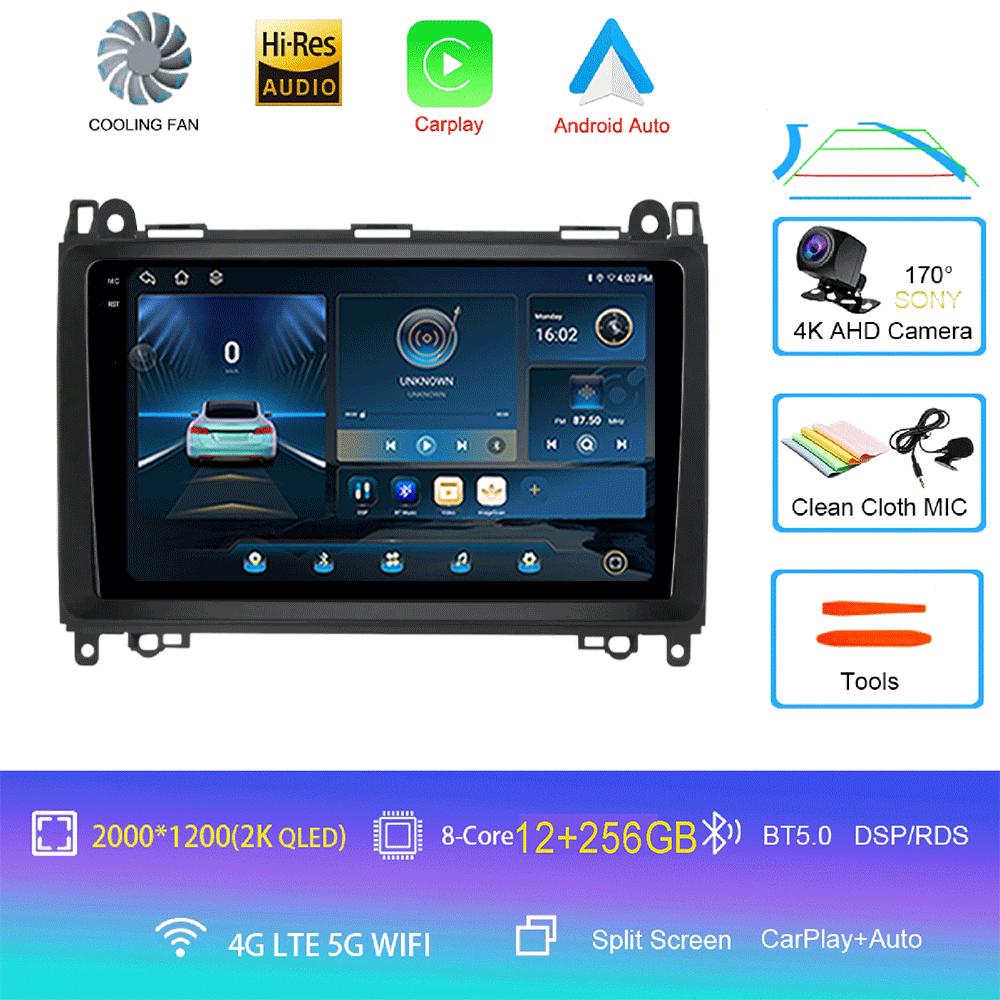 Android 14 Video Player 9'' For Mercedes Benz B200 Sprinter W906 W639 AB Class W169 W245 Viano Vito Car Radio Multimedia GPS DVD