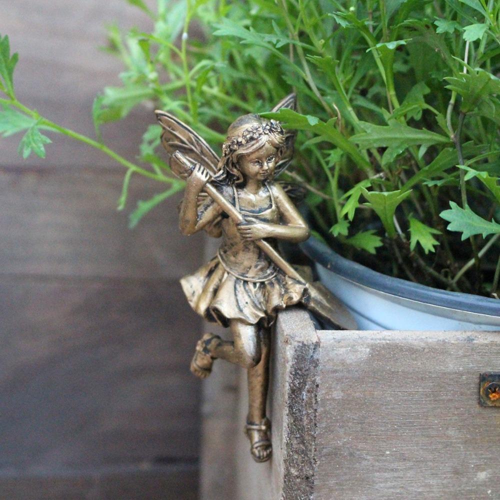 Imitation Copper Flower Fairy Figurine Set Cartoon Fairy Hanging Ornaments Living Room Bedroom