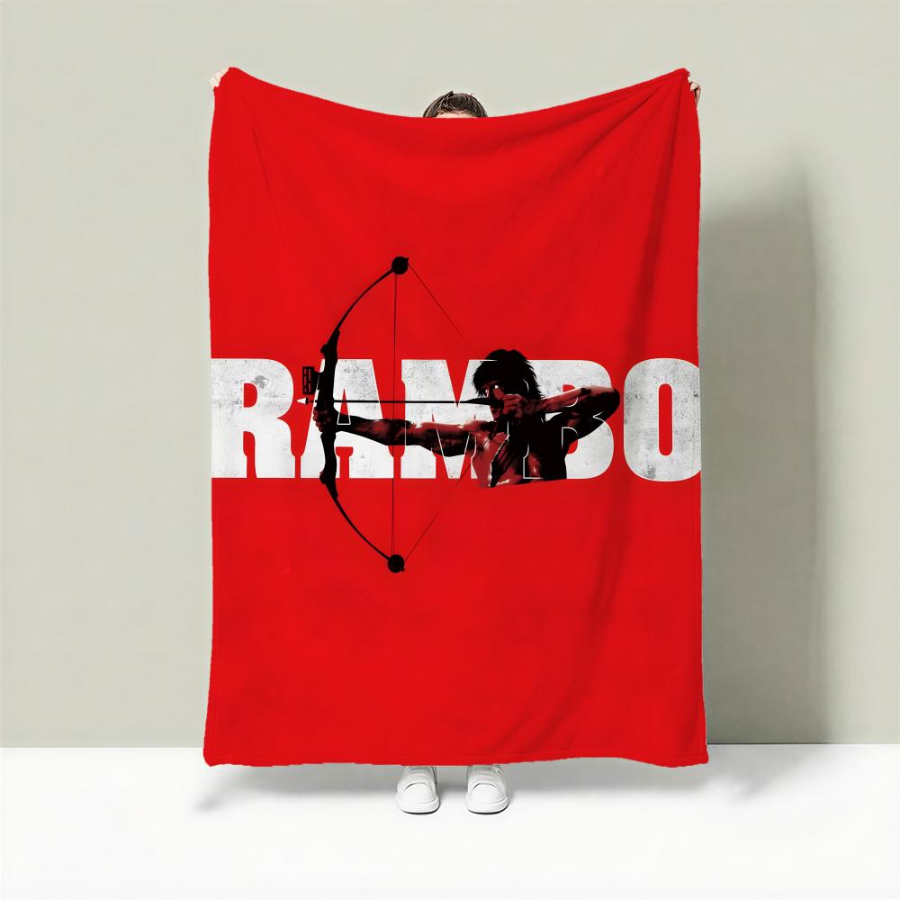 Movie R-Rambo Throw Lightweight 240g Flannel Blanket Soft Skin-friendly for Summer Cooling 75X95CM