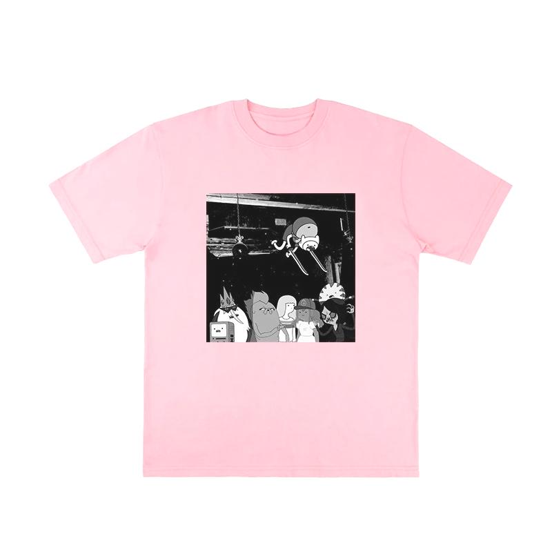 

2025 Autumn and Winter Hong Kong Style Heavy Pure Cotton Tide Brand Cartoon Character Printing T-shirt Men s and Women s T-shirt 4XL