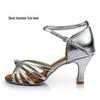 Women's Soft Sole Satin Latin Dance Shoes - Medium Heel, Perfect for Adult and Youth Practice or Professional Standard and Cowboy Dance Styles.