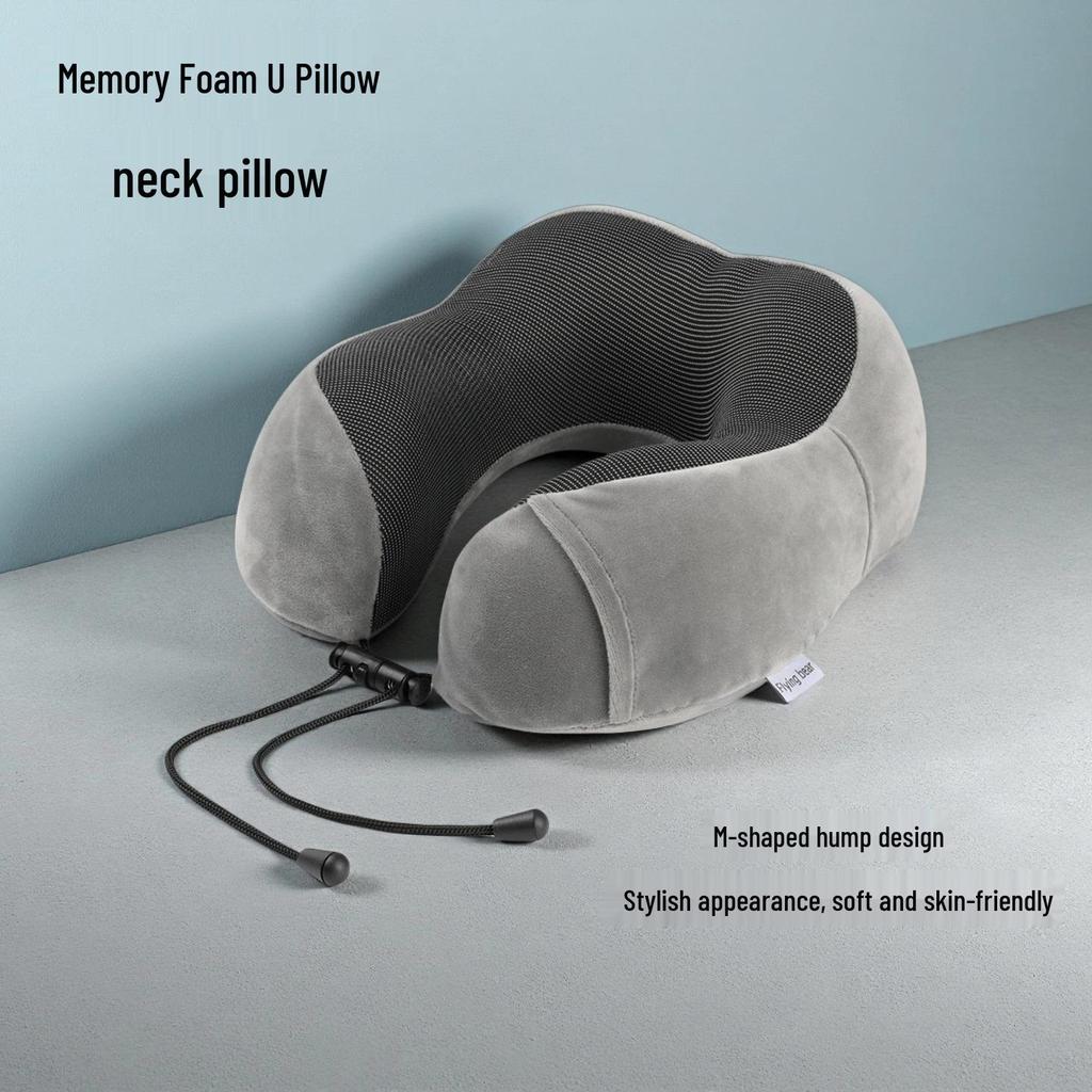 Cuscino Supporto Collo in Memory Foam Magnetico a Forma di Gobba di Cammello - Forma a U, Cuscino da Viaggio Portatile per la Protezione Cervicale