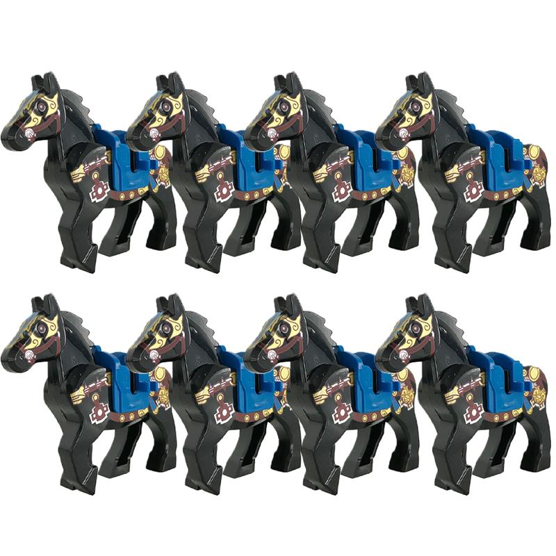 MOC Medieval Military Building Blocks Cavalry Regiment Knight Horse Animal Accessories Set Mini Bricks Buy Goods Boy Toy Gift