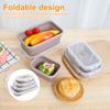 4Pcs Silicone Food Storage Container Temperature Resistant Lunch Meal Prep Container Microwave Safe Food Box Collapsible