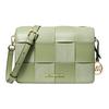 MK Mercer Woven Design Logo PU Crossbody Bag Small Women Bags Green 35S2GM9C5S-GREEN