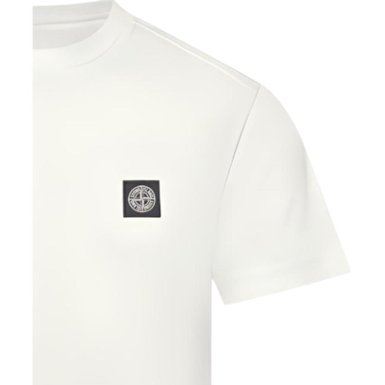 STONE ISLAND FW24 Logo Crew Neck Loose Fit Short Sleeve T-Shirt Men Tops White 811524113-V0097