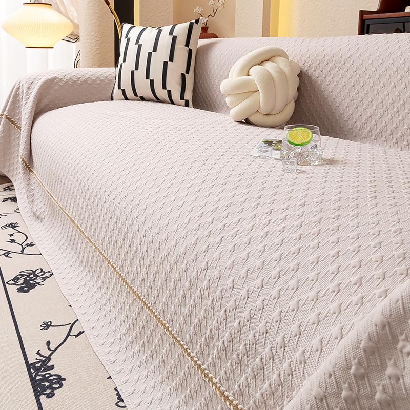 Summer cool ice silk sofa cover 2025 new high-end summer cool cushion non-slip leather sofa cover towel