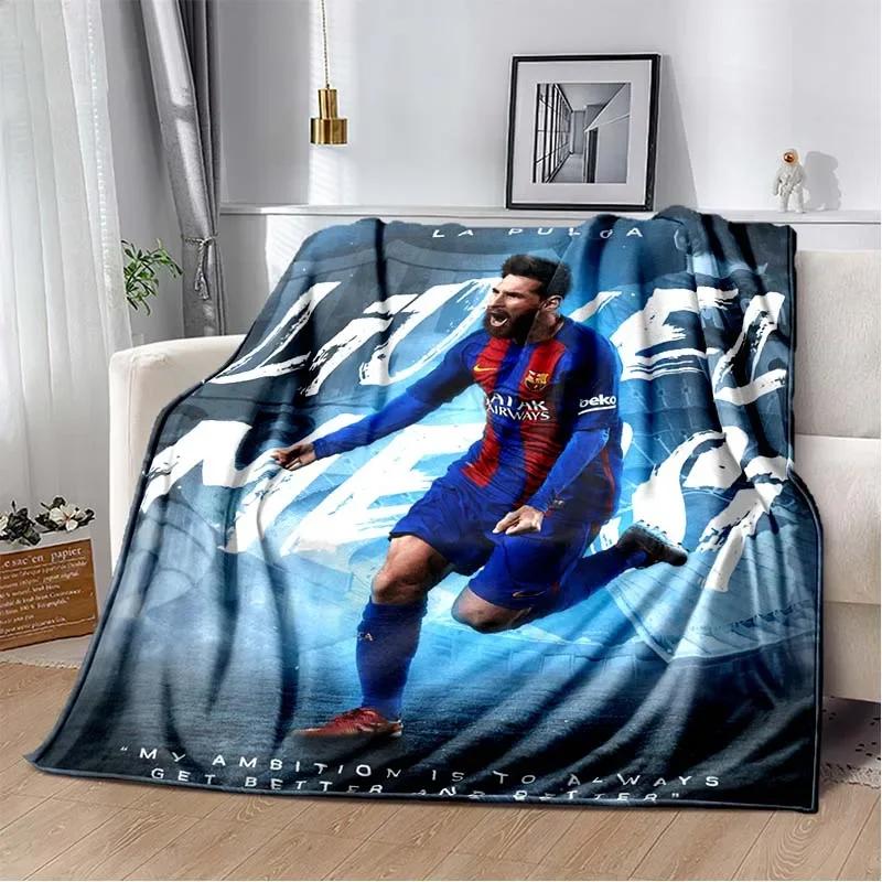 Football Superstar L-Leo-Messi-i Flannel Adult and Children's Blanket Sofa Bed Decoration Blanket Portable Blanket Gift