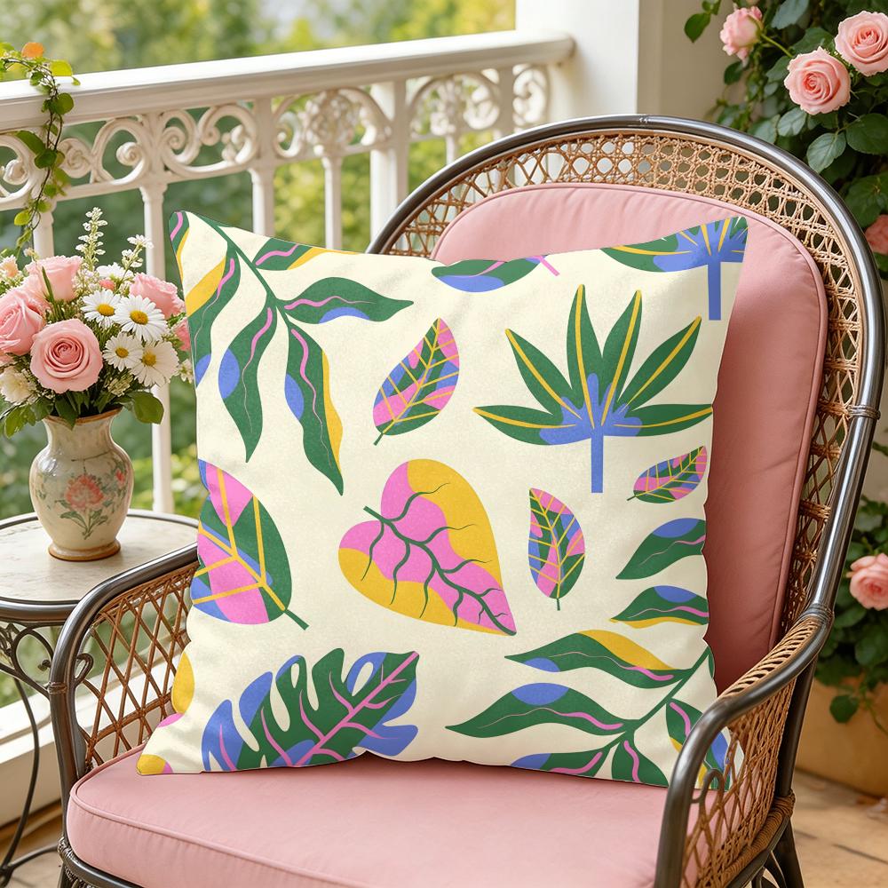 Leaves Fashion Cushion Cover Soft Plush Throw Pillow Cover DoubleSided Decorative Cushion Case Sofa Bedroom Home Decor