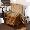 High-End Vintage Solid Wood Multi-layer Jewelry Box with Lock - Large Capacity for Necklace & Ring Storage