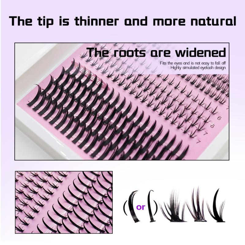 16Rows Bottom Lashes(6-7Mm) And Spikes(15-21Mm) Mix Diy Eyelash Extension Wispy Individual Lash Spikes Clusters Diy Lashes Tools
