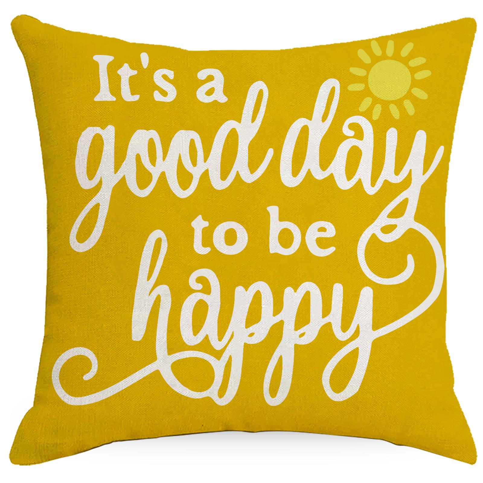 

Маленькие ромашки Желтый лен Принтованная ткань для наволочки Дом Диван Поясничная подушка для спины 45 * 45Cm without pillow core