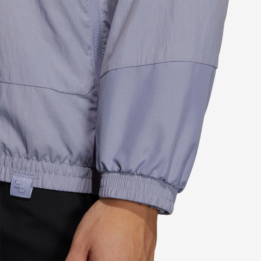 adidas Solid Color Casual Hooded Jacket With Large Pockets Long Sleeve Men Tops Silver Grey Violet IA6964