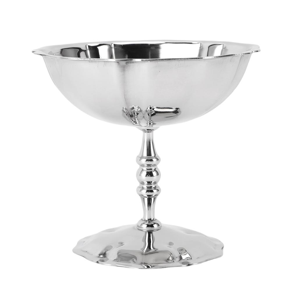 Dessert Dish Cup with Base 304 Stainless Steel Serving Bowl for Snacks Pudding Ice Cream Salad Fruit Yogurt