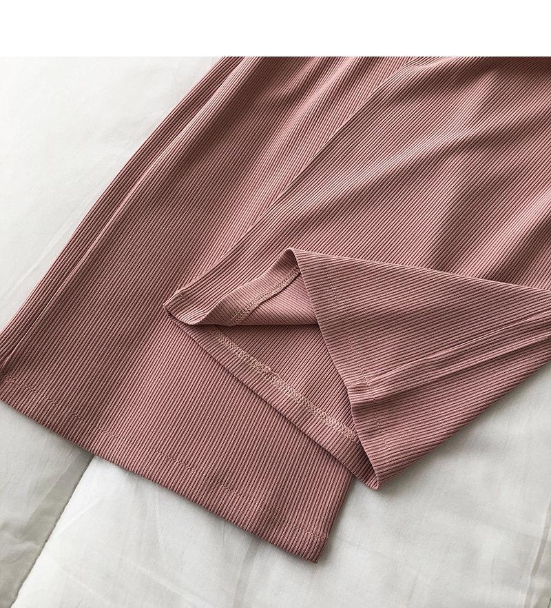 Women's Autumn Elastic Waist Wide-Leg Pants—Korean Style, Loose, Slimming, Draping Long Pants, Solid Color, Casual Fit.