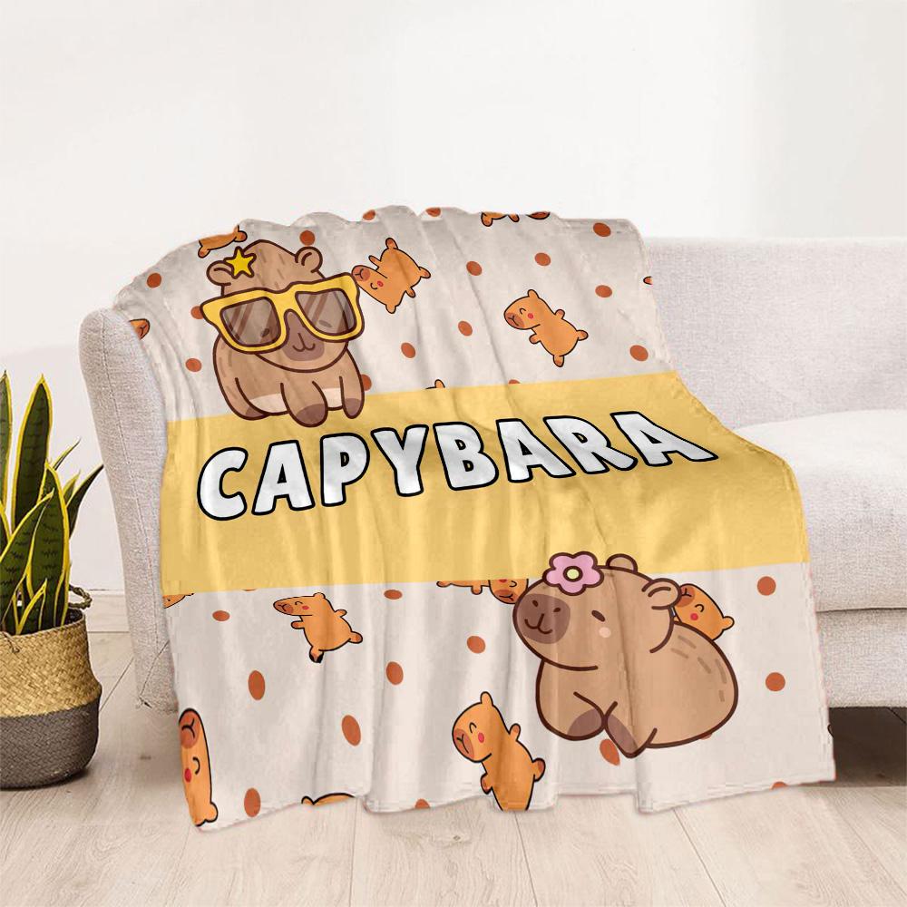 Cute Capybara Party Blankets are suitable for living rooms,making them an ideal choice for outdoor travel and gifts.