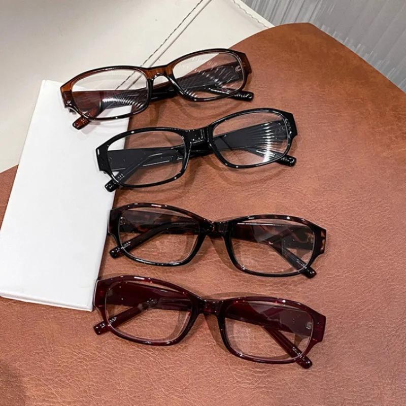 Women Retro Red Square Glasses Frame Glasses Optical Eyewear Decorative Computer Anti-Blue Eyeglasses With Seaside Driving