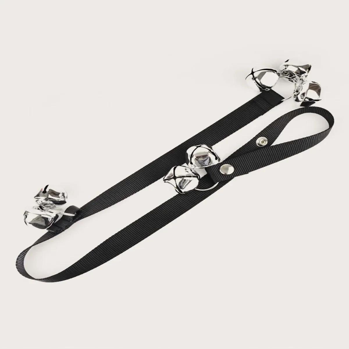 

1 шт.-Регулируемый игрушечный дверной звонок для дрессировки питомцев с веревкой и сигнальным колокольчиком для собак, интерактивная игрушка для использования на улице и в помещении для кошек и собак