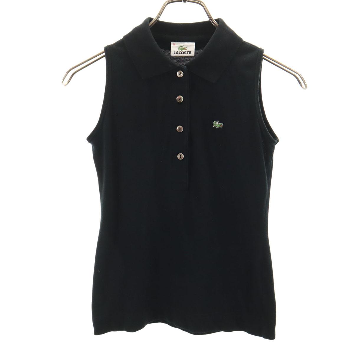 

LACOSTE made in Japan No sleeve Polo shirt 38 black Women Used
