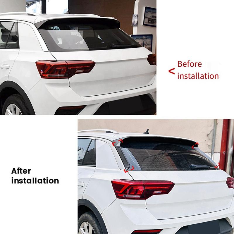 Car Rear Window Side Spoiler Canards Splitter for VW T-Roc 2017-2024 Rear Windshield Side Wing Trim Sticker