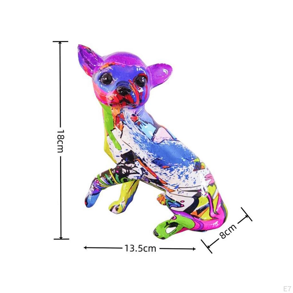 Scultura Chihuahua Colorata - Pezzo d'Arte Contemporanea per l'Arredamento della Casa