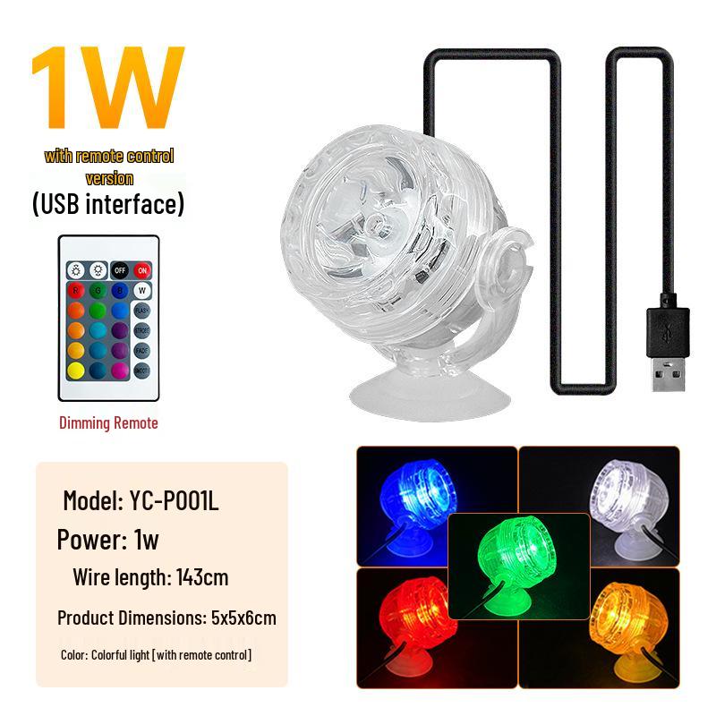 Waterdichte LED Aquarium Clip Lamp - Super Heldere Zevenkleurige Duik Spotlight