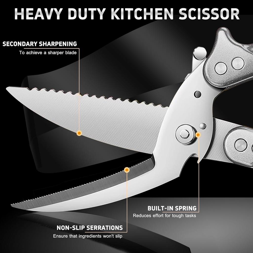 Edelstahl Schwerlast Küchenschere Mehrzweck Geflügelschere zum Fischputzen Lebensmittelzubereitung